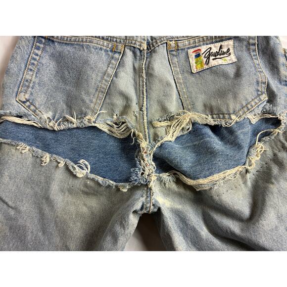 Gasoline Vintage Distressed Denim Button-Fly Cutoff Shorts Women's SIZE 30W - Picture 4 of 13